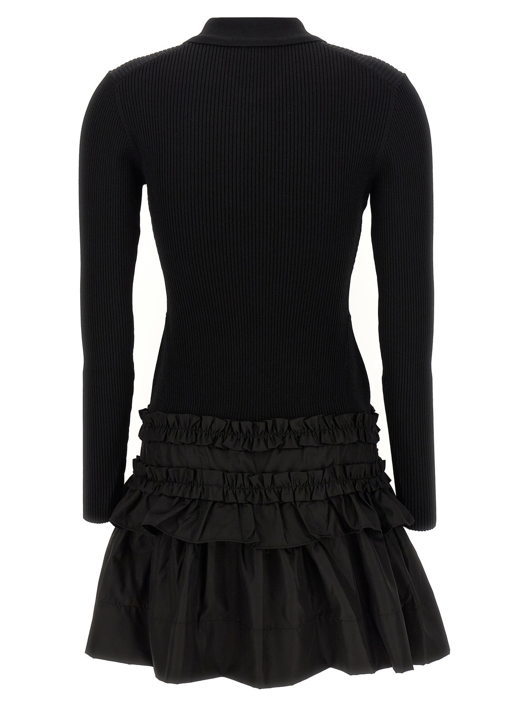 Ganni 'Melange Rib Knit Mini' Dress S Black