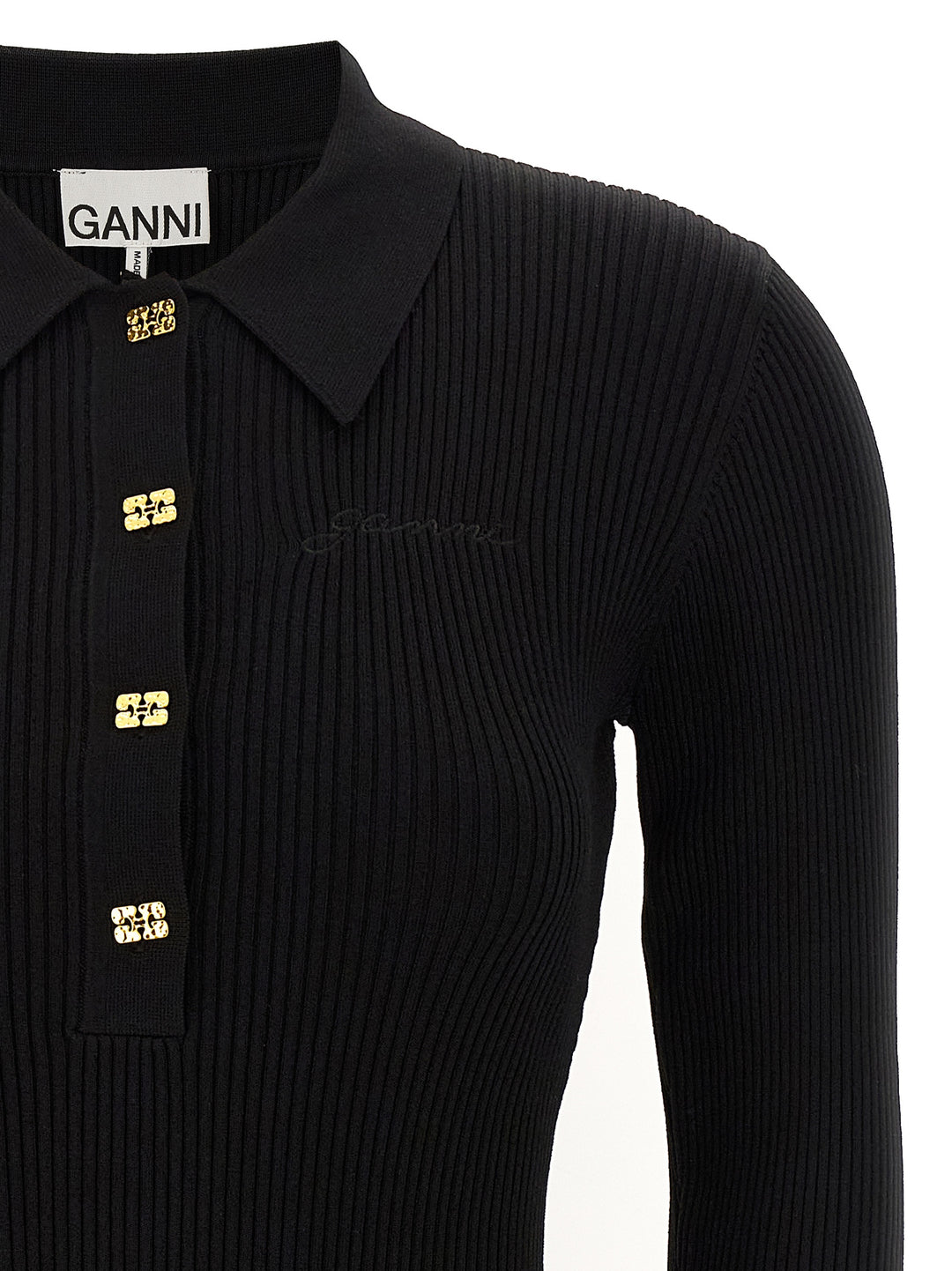 Ganni Melange Rib Knit Mini Dresses - Black | 73d47b8737d0191266751715a33f51df00259669