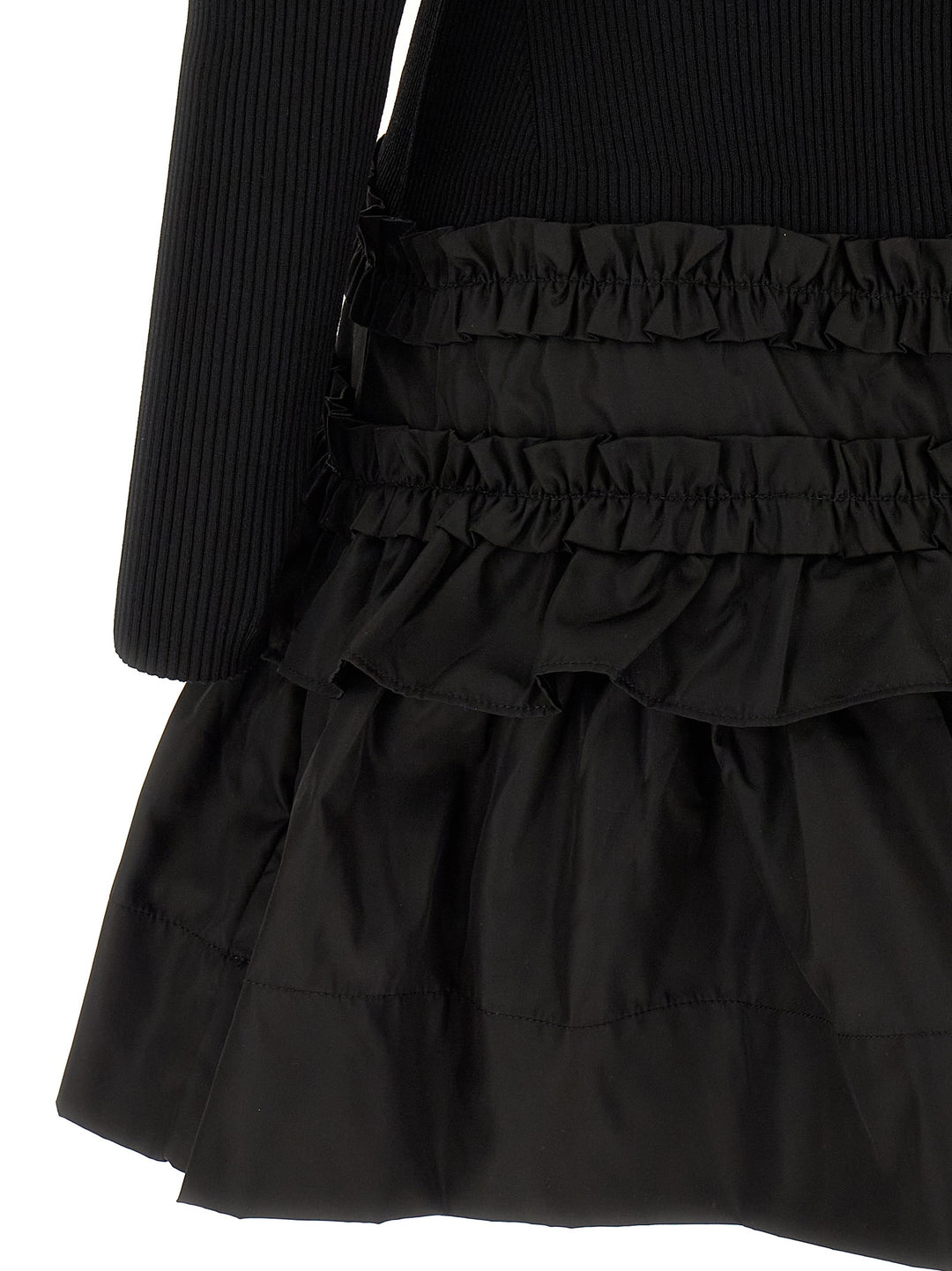 Ganni Melange Rib Knit Mini Dresses - Black | 5538fe47526ff56fd1ae5552f259f68422442ec6