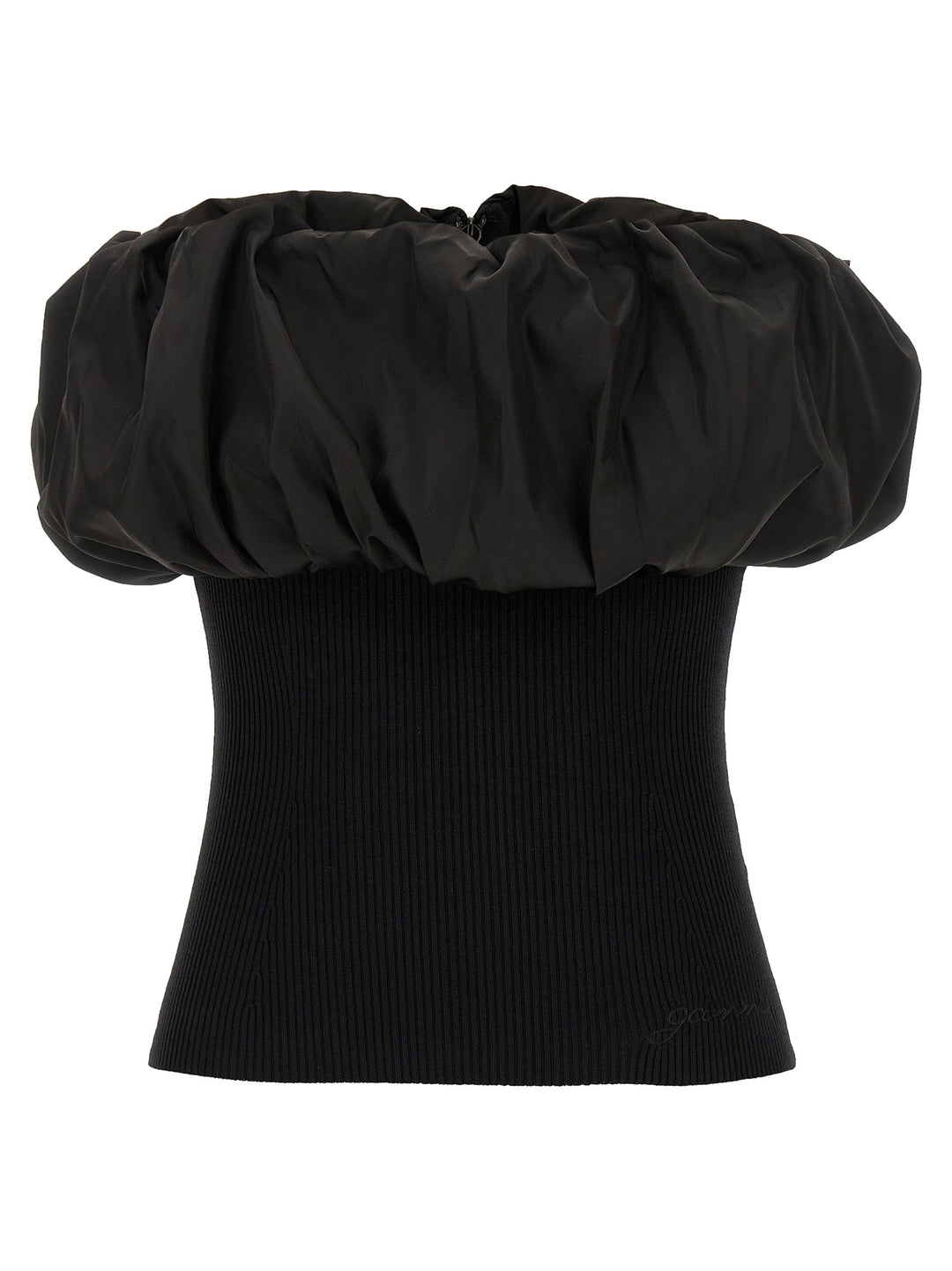 Ganni Melange Knit Tops - Black | 22d0f9f36a63bf914b726dc0760098975400433a