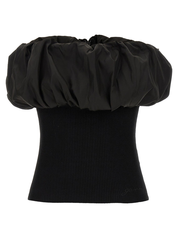 Ganni Melange Knit Tops - Black | 22d0f9f36a63bf914b726dc0760098975400433a