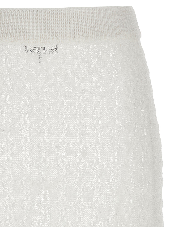 Ganni Shiny Pointelle Knit Skirts - White | de4a9abeef2e2cbb921c4c1078c22bf0124c10b1