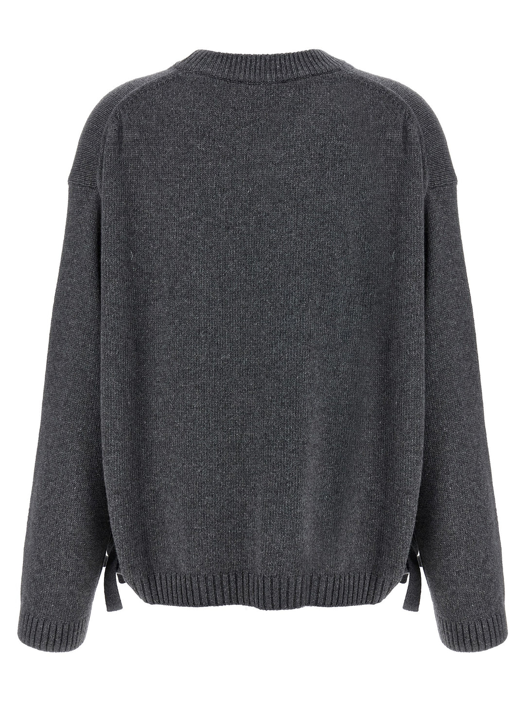 Ganni Side Laces Sweater Sweaters and Cardigans - Gray | f6867a77c33eeecfd9dc59638e63ce82aed0695c