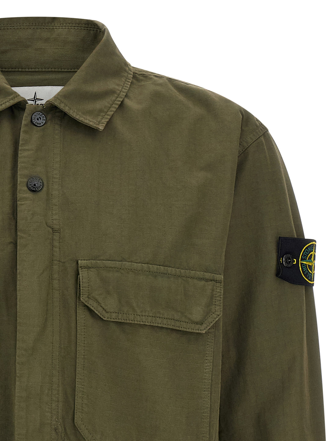Stone Island Raw Cotton Overshirt Shirt and Blouse - Green | ab99f3c1ad64f6837979df73e007f96f49af33f0