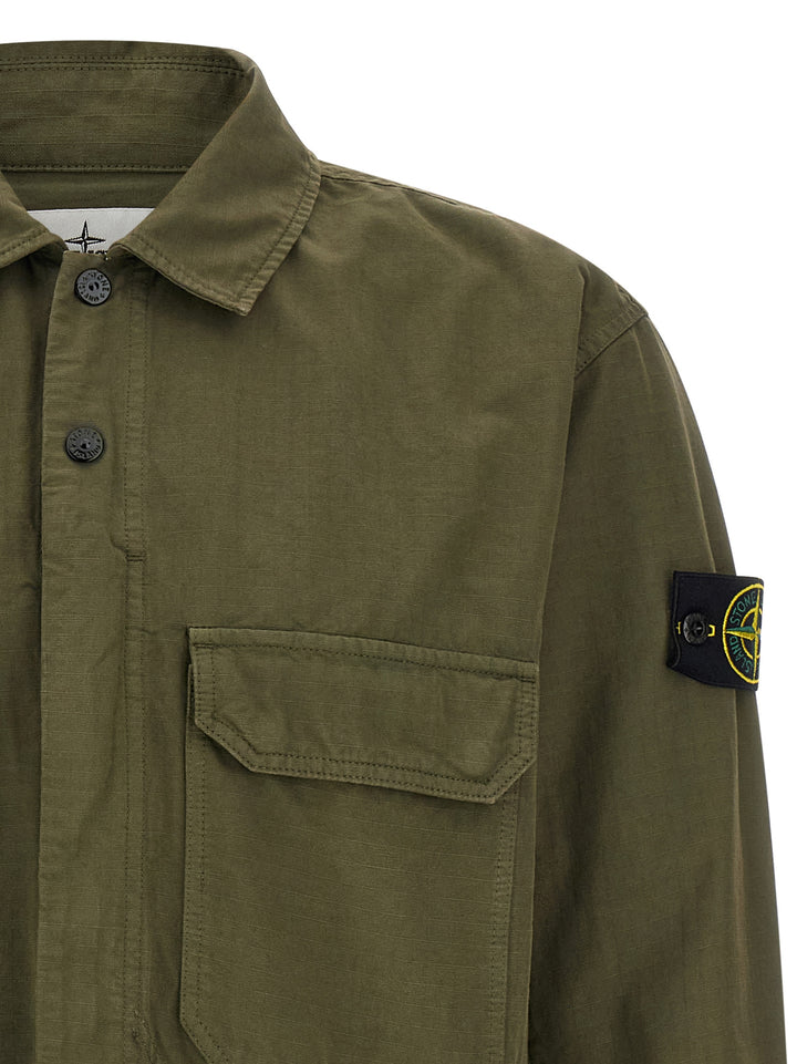 Stone Island Raw Cotton Overshirt Shirt and Blouse - Green | ab99f3c1ad64f6837979df73e007f96f49af33f0