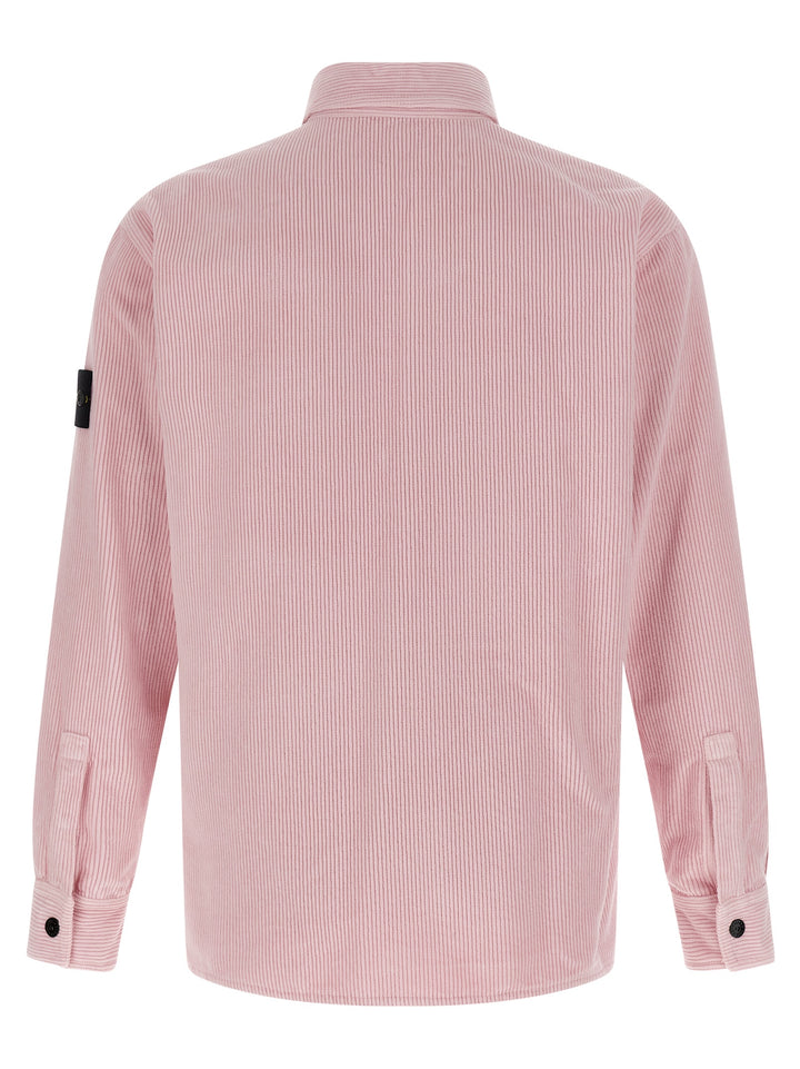 Stone Island Velvet Overshirt Shirt and Blouse - Pink | f7d256b854871fe456ab47aa55ce9dbda1fac19b