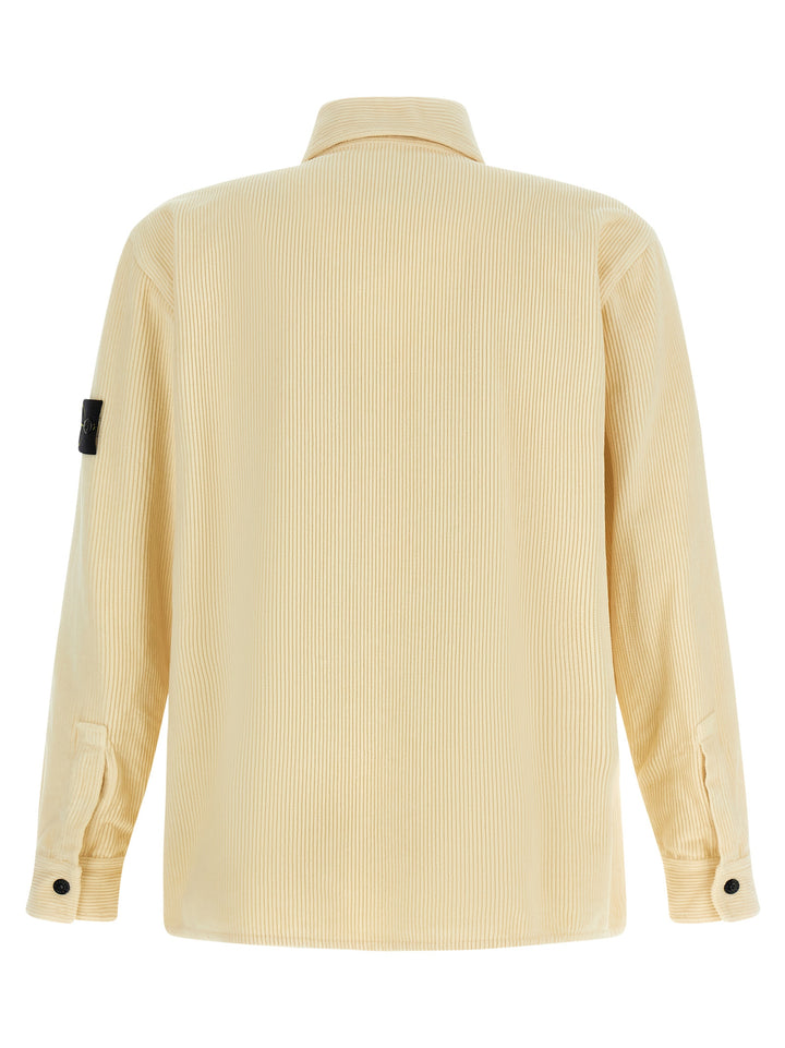 Stone Island Ribbed Velvet Overshirt Shirt and Blouse - Beige | 4f788a14679cb73cf07789fdbebef46df60a75a1