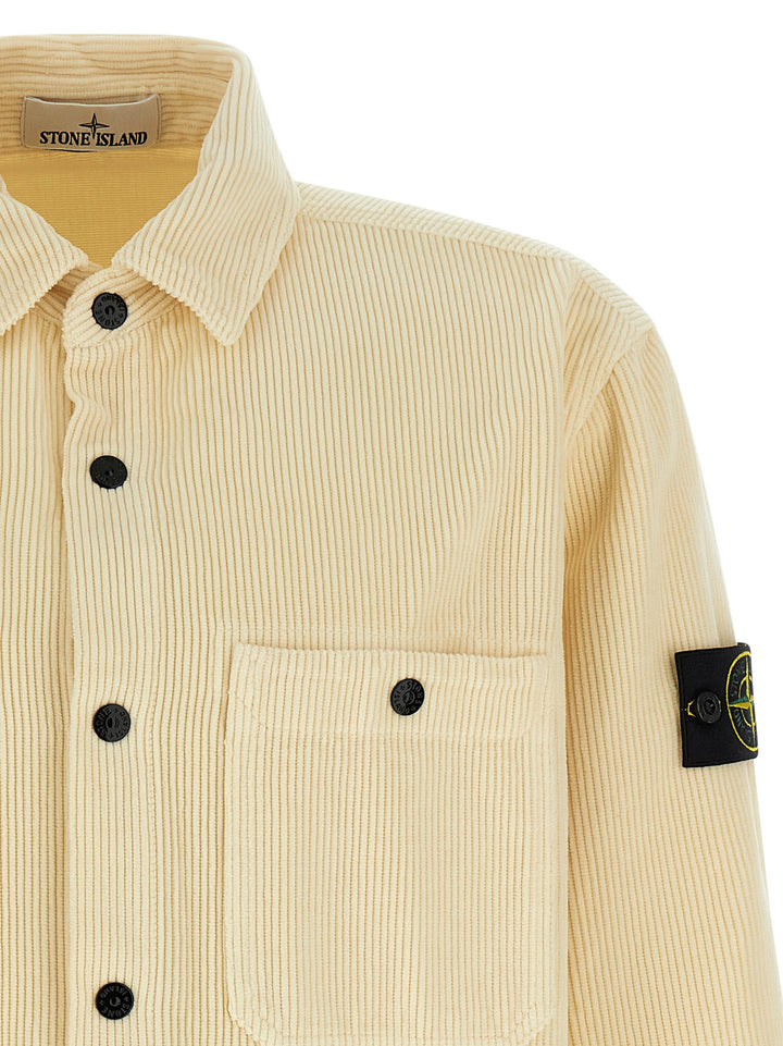 Stone Island Ribbed Velvet Overshirt Shirt and Blouse - Beige | 6c67d16a7dcdd8fdfcf68e6db2259dd5651dd6a1