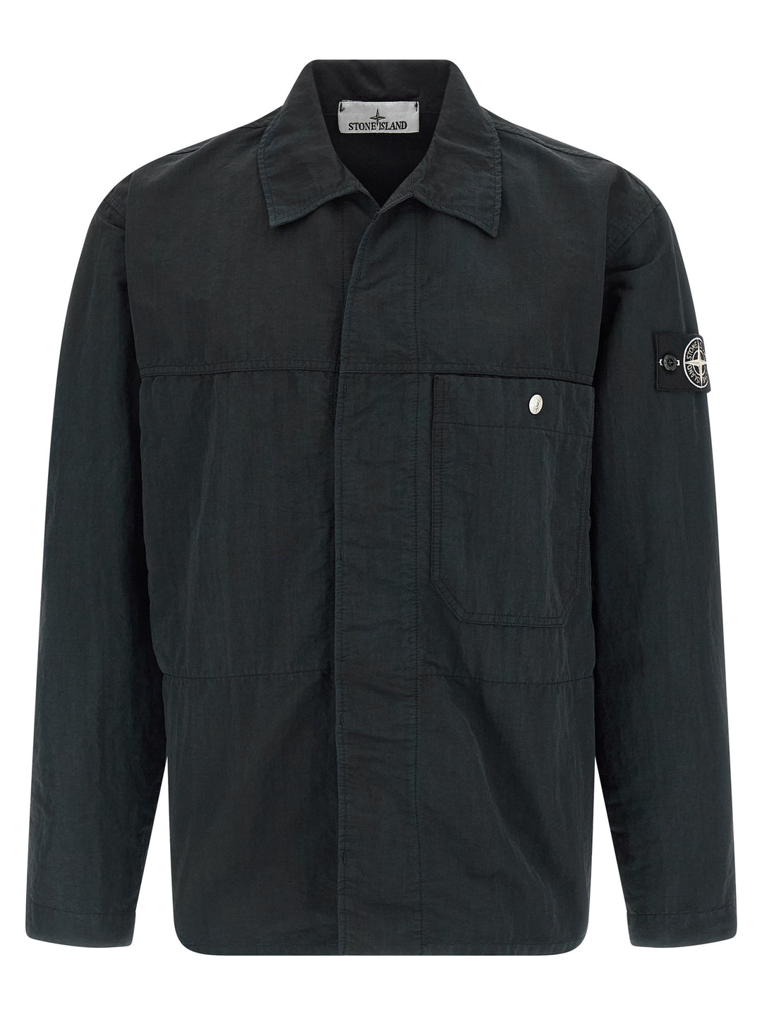 Stone Island Logo Badge Overshirt Shirt and Blouse - Black | 8fcfc82d6dc2d1d7aabe1d26d14c1a7133fabe84