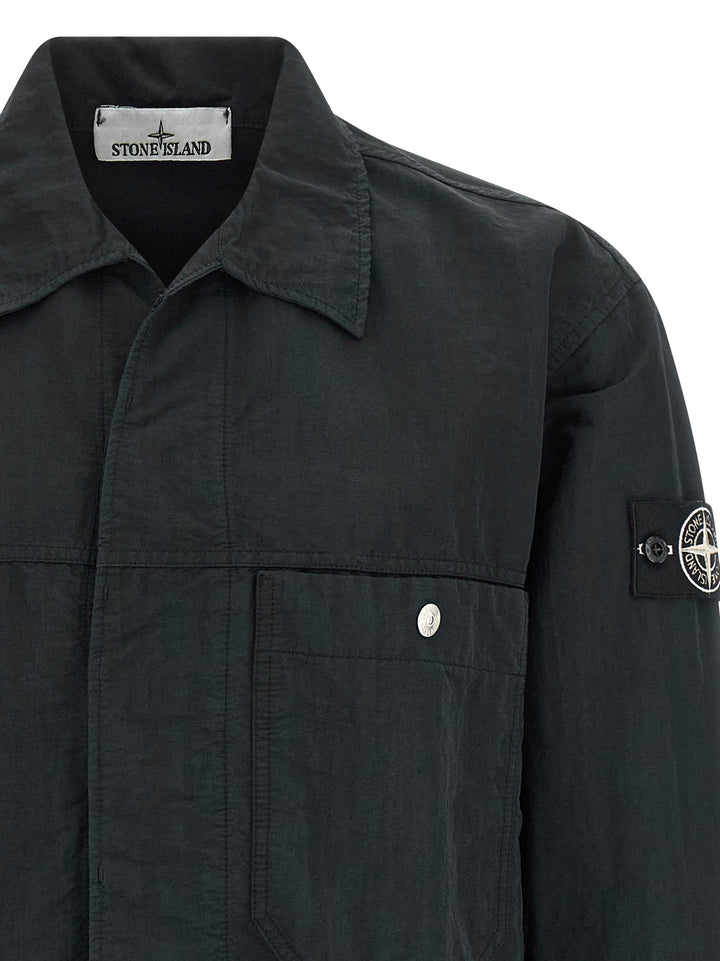 Stone Island Logo Badge Overshirt Shirt and Blouse - Black | 5a5c9b3415f82161ea442cf955e79645df40eb95