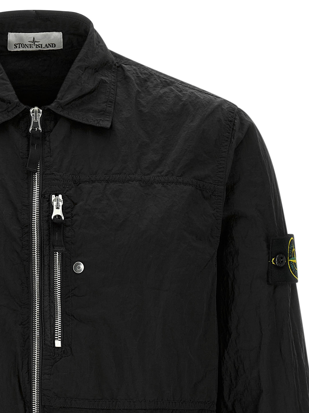 Stone Island Logo Badge Overshirt Shirt and Blouse - Black | e91274cde8e9754991c2a7937132226f65705a4a