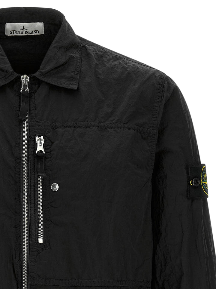 Stone Island Logo Badge Overshirt Shirt and Blouse - Black | e91274cde8e9754991c2a7937132226f65705a4a