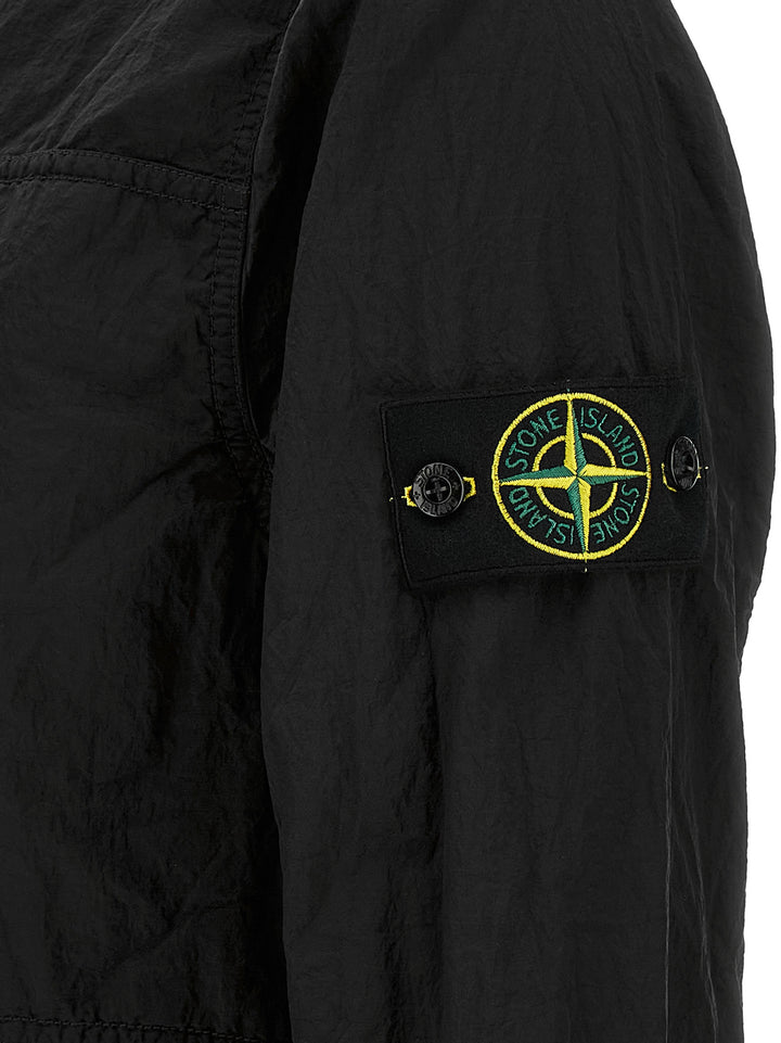 Stone Island Logo Badge Overshirt Shirt and Blouse - Black | a5638a69885a069ea26db5d045e40ddecd457cd5