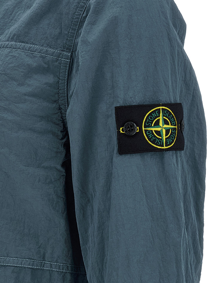 Stone Island Logo Badge Overshirt Shirt and Blouse - Blue | 5778009a6dc53eec628acb6699d8e440b59d612a