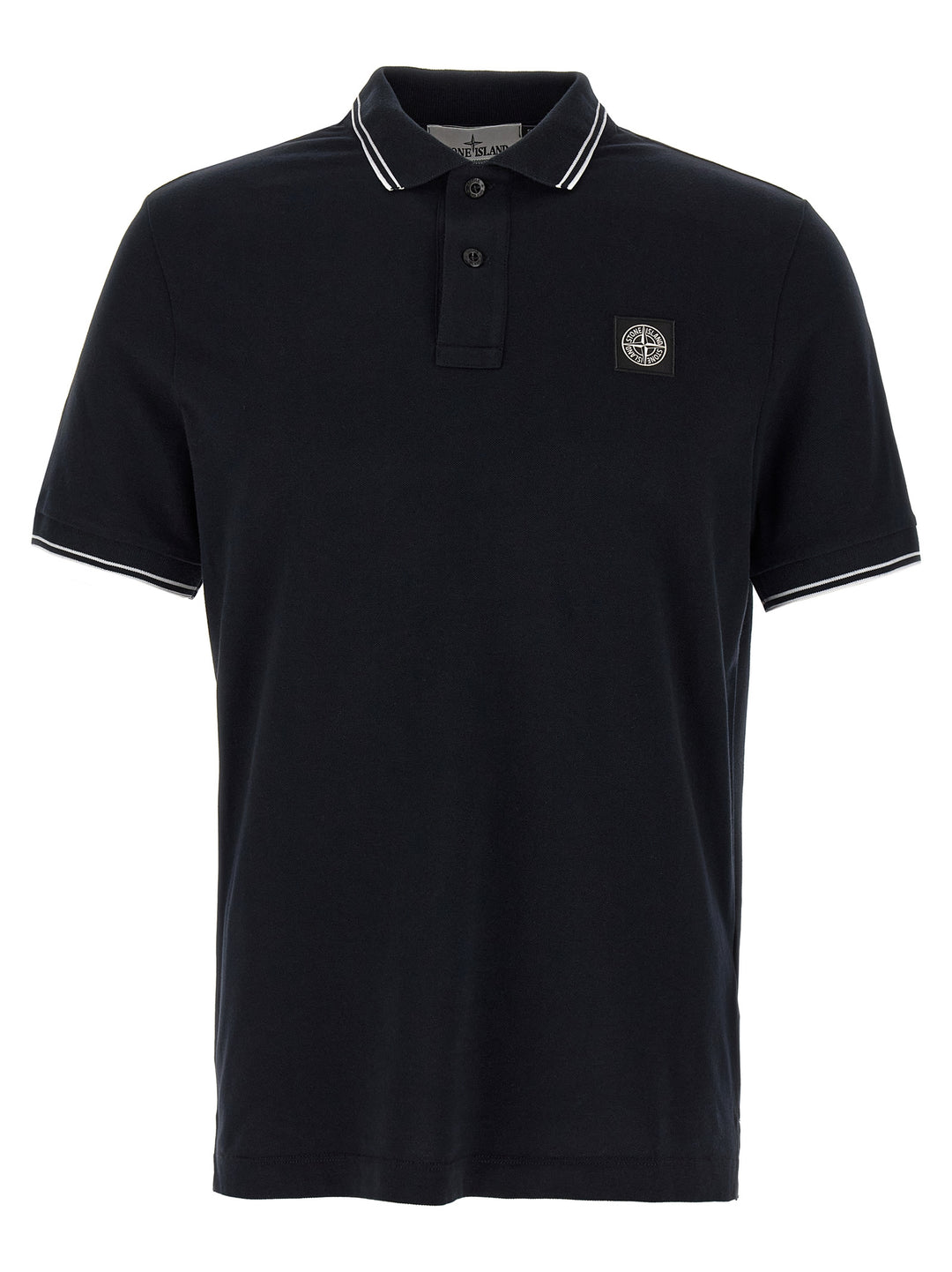 Stone Island Logo Patch  Shirt Polo - Blue | 42f0af6b95025af4fa3654c8949697eb081b7b91