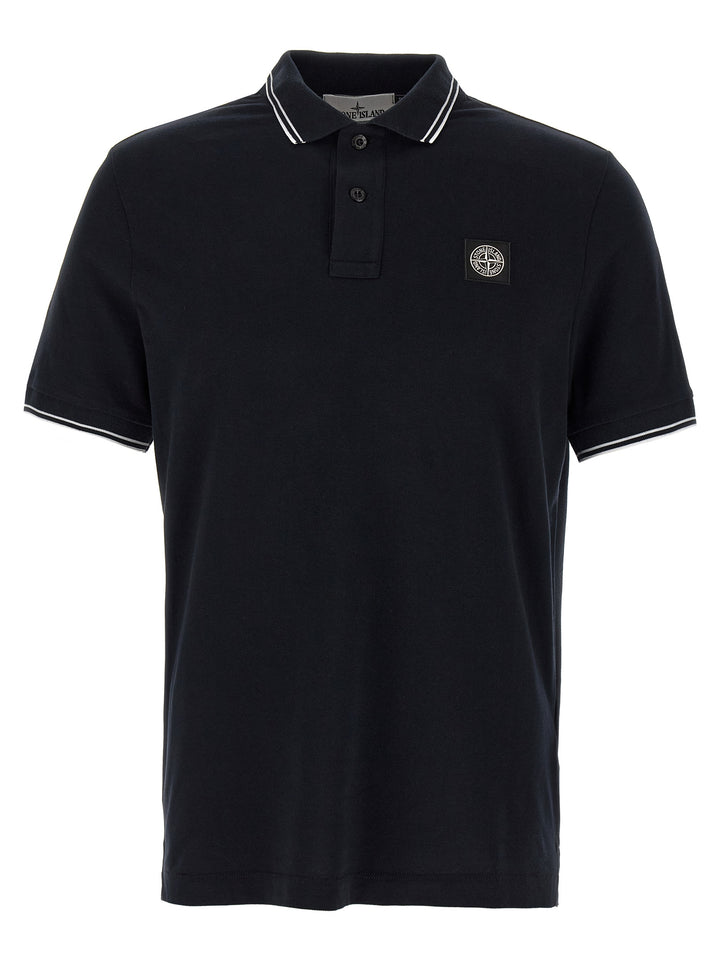 Stone Island Logo Patch  Shirt Polo - Blue | 42f0af6b95025af4fa3654c8949697eb081b7b91