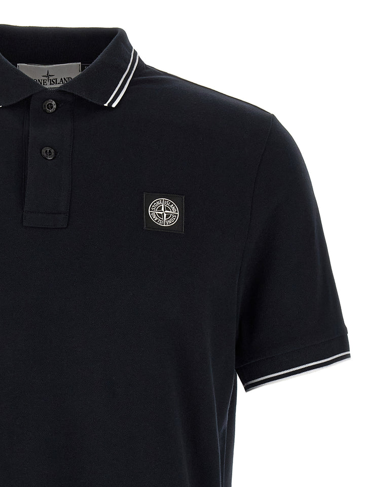 Stone Island Logo Patch  Shirt Polo - Blue | c8ba85c57254c73f74e95d701817a5a9f0246526