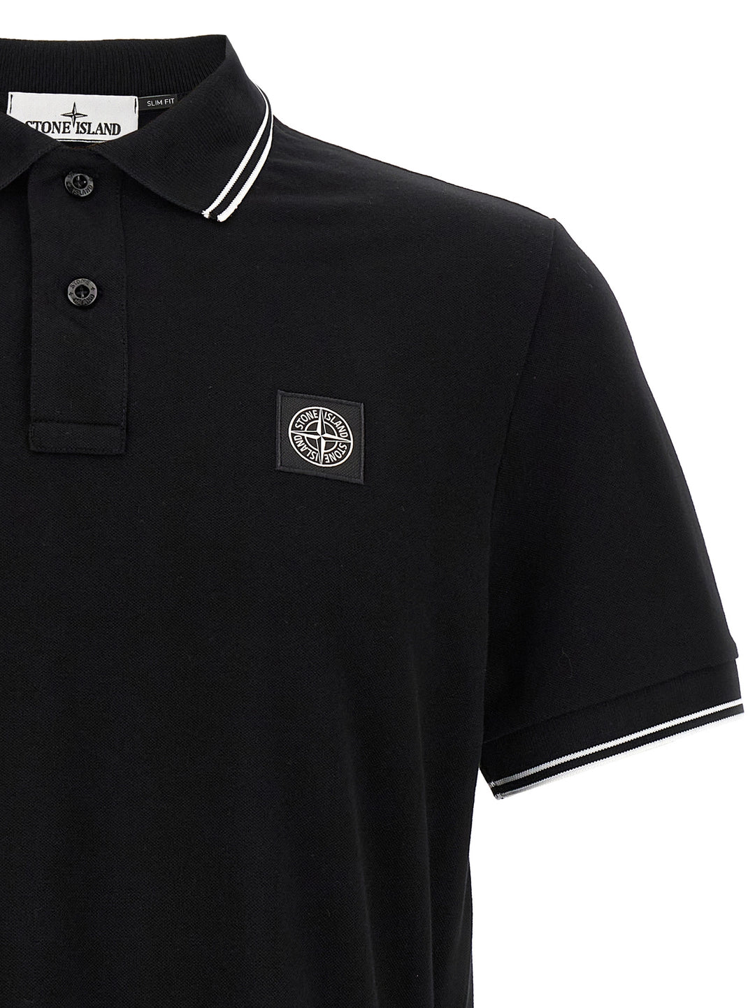 Stone Island Logo Patch  Shirt Polo - White/Black | a20451b72df438d68ae242024258b1e2e0067ba1