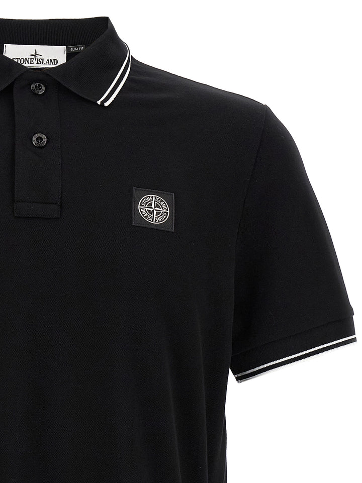 Stone Island Logo Patch  Shirt Polo - White/Black | a20451b72df438d68ae242024258b1e2e0067ba1