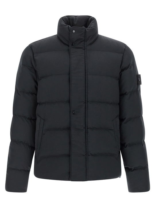 4100100 Twill Wool-Tc Ghost Piece Puffer Jackets Blue