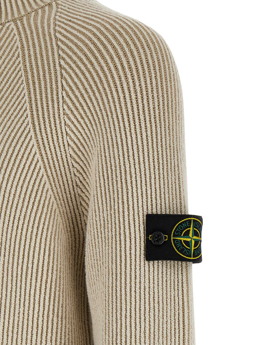 Stone Island Ribbed Cardigan Sweaters and Cardigans - Beige | 26c4e30e24312197b404138ce9d44ecd770585a3