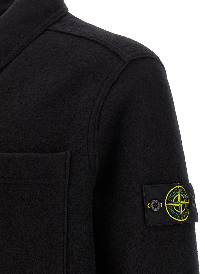 Stone Island Pannolenci Overshirt Shirt and Blouse - Black | effe3e7fab5c4cba37394690295707aac2e9ead8