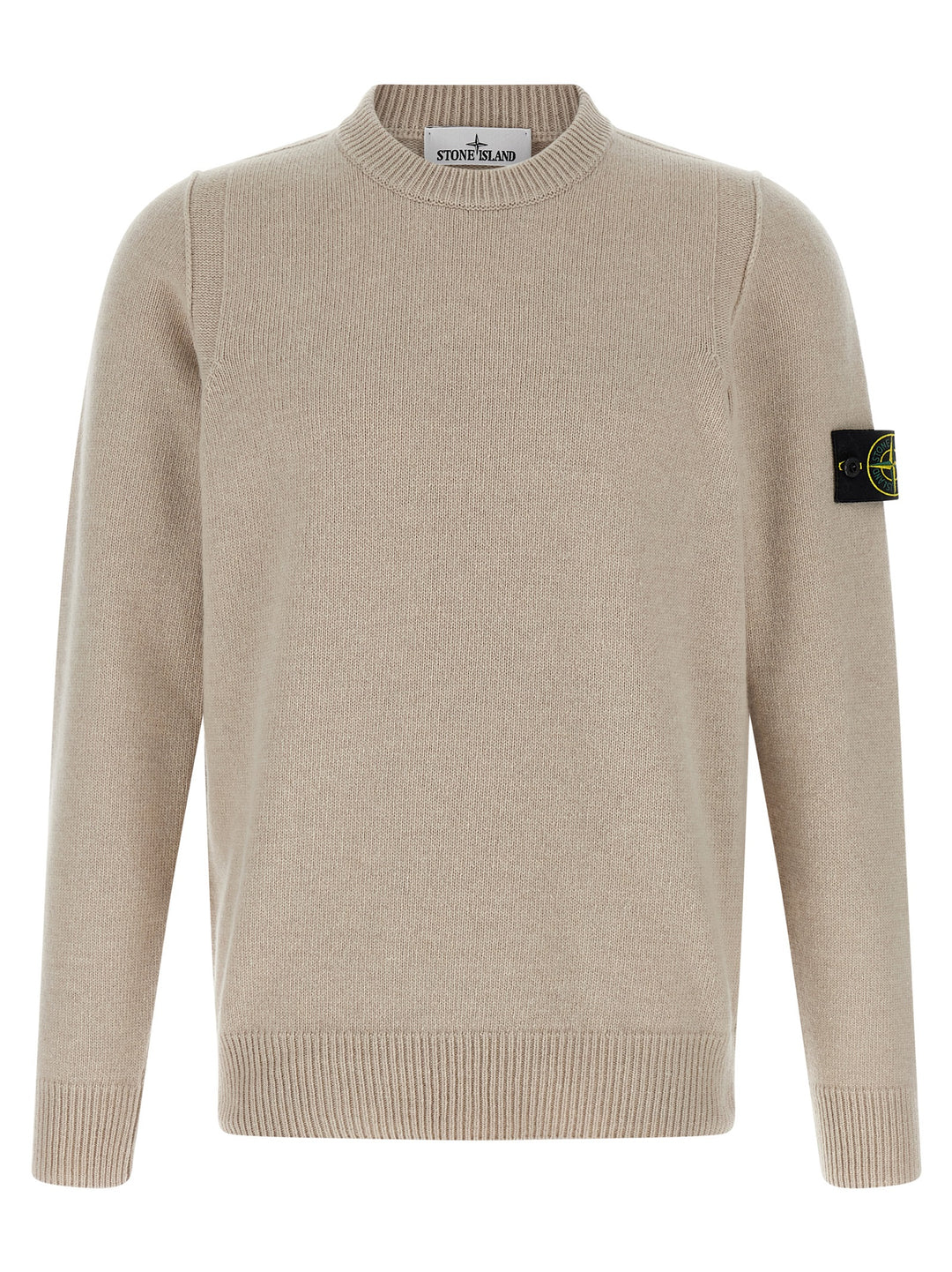 Stone Island Logo Badge Sweater Sweaters and Cardigans - Beige | 74f4731229c73576c3804412d93c5226037ef151