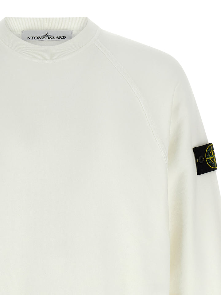 Stone Island Logo Badge Sweatshirt - White | 7de65147a12e7b63b6016e03a32212c6b79df2fe