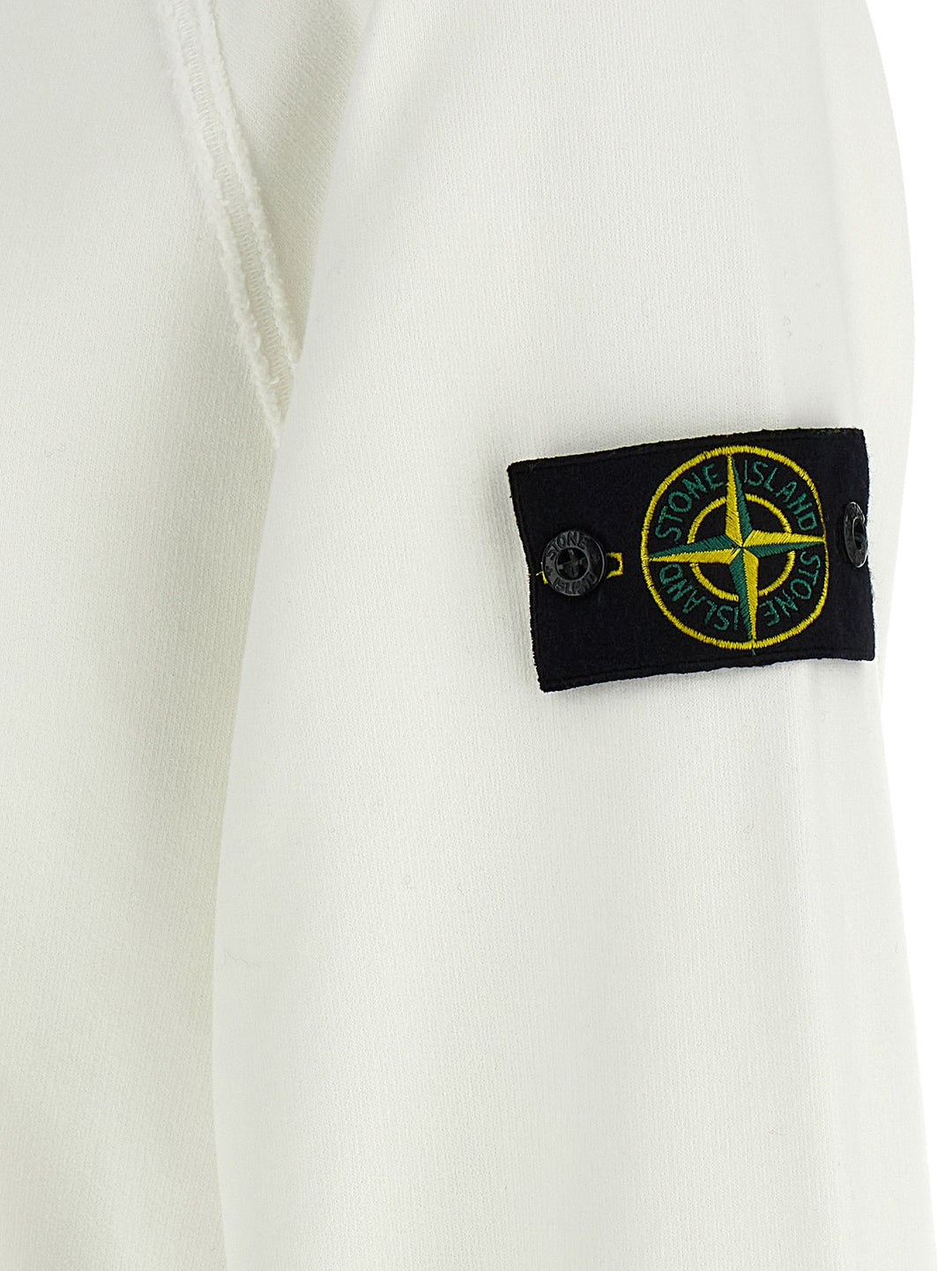Stone Island Logo Badge Sweatshirt - White | 1607f3d9a4b13013e545f9b26e001fb827c2a013