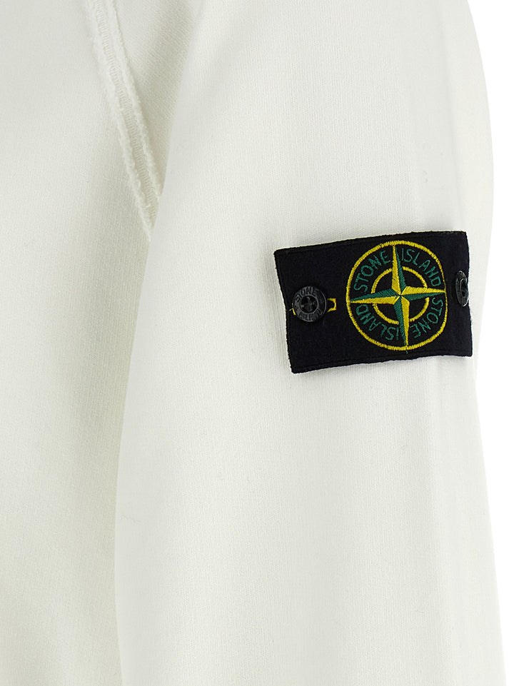 Stone Island Logo Badge Sweatshirt - White | 1607f3d9a4b13013e545f9b26e001fb827c2a013