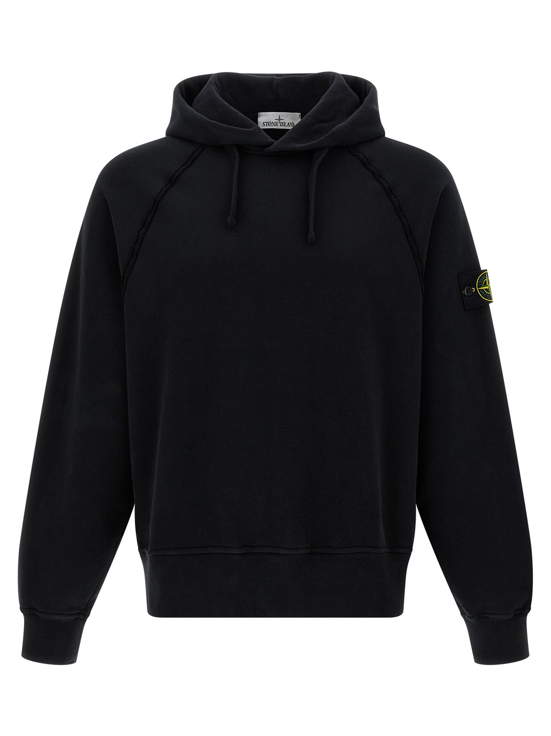 Stone Island Logo Badge Hoodie Sweatshirt - Black | 7a876765769b9b809067a41cfe5e17bdc5da566f
