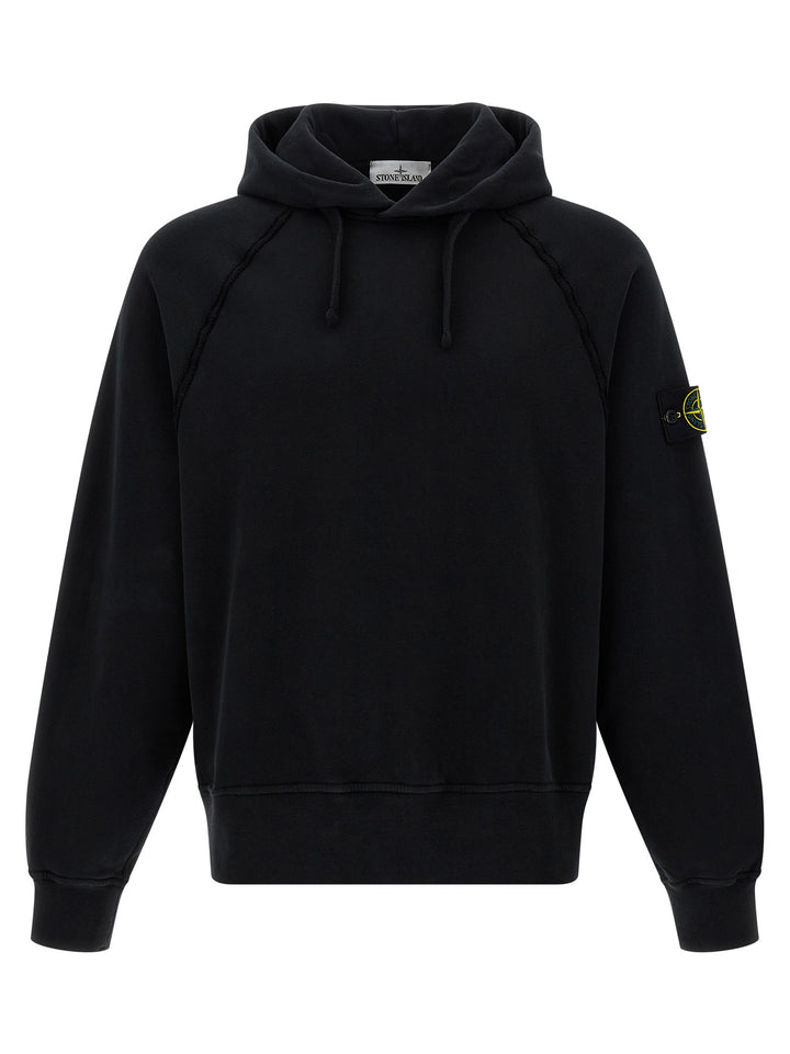 Stone Island Logo Badge Hoodie Sweatshirt - Black | 7a876765769b9b809067a41cfe5e17bdc5da566f