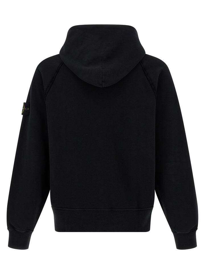 Stone Island Logo Badge Hoodie Sweatshirt - Black | f7c6eb64b5c461184e6f7462537834415ab1c8cf