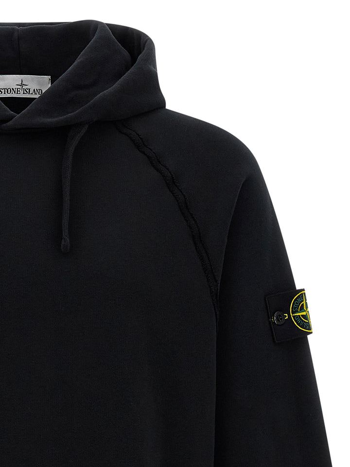 Stone Island Logo Badge Hoodie Sweatshirt - Black | 98fb3f422d5fcd08df607956dda1b9ac4f711c94