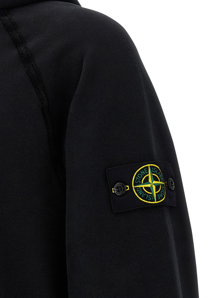 Stone Island Logo Badge Hoodie Sweatshirt - Black | 1484d523b1d096d8956157f7506a41f42125d055