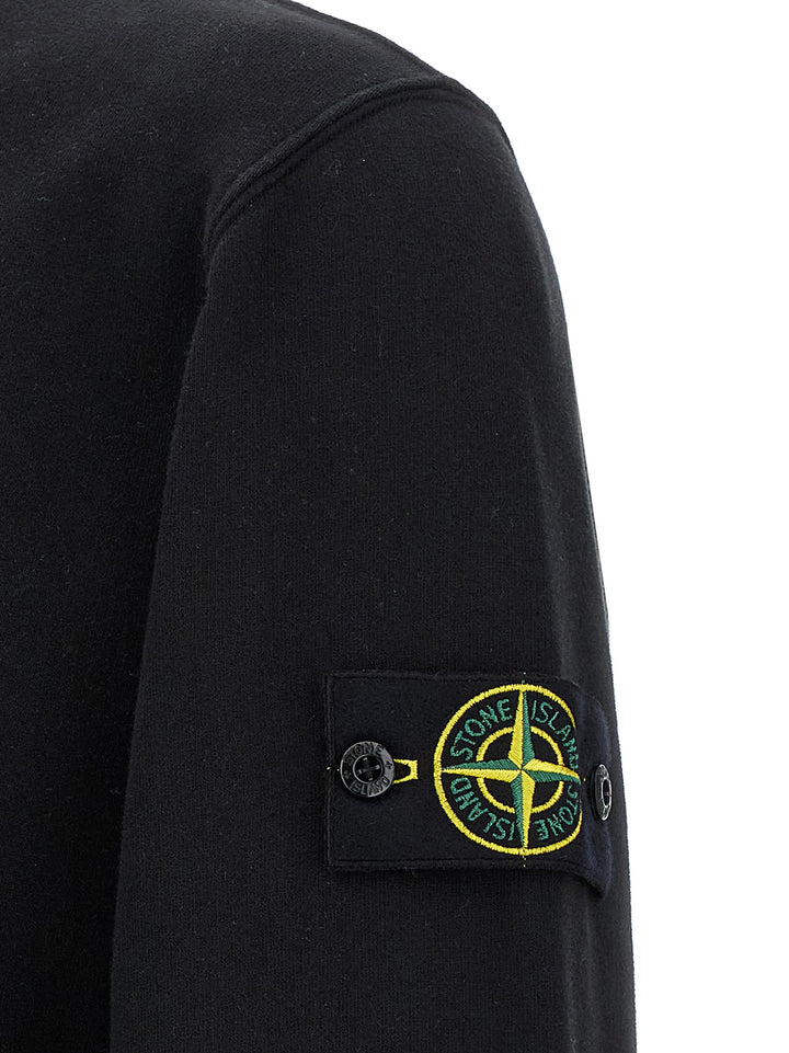 Stone Island Logo Badge Cotton Sweatshirt - Black | 67ec541b4952e179f30db3119014e36cd04ef241