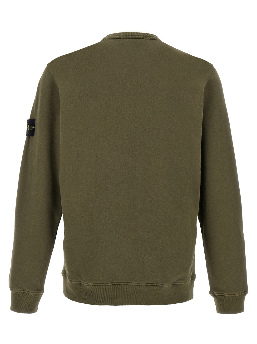 Stone Island Logo Badge Cotton Sweatshirt - Green | 03ec0558c782ac504783d36f6b620a3f0612fb68