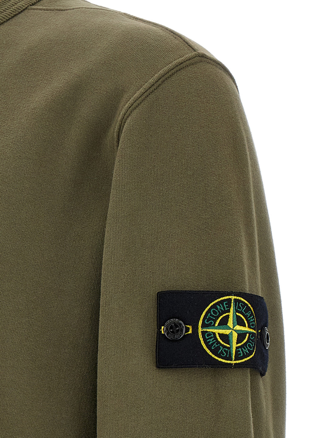 Stone Island Logo Badge Cotton Sweatshirt - Green | 5b7a4da5c43f3cfd15d2f302682840fe03a79349