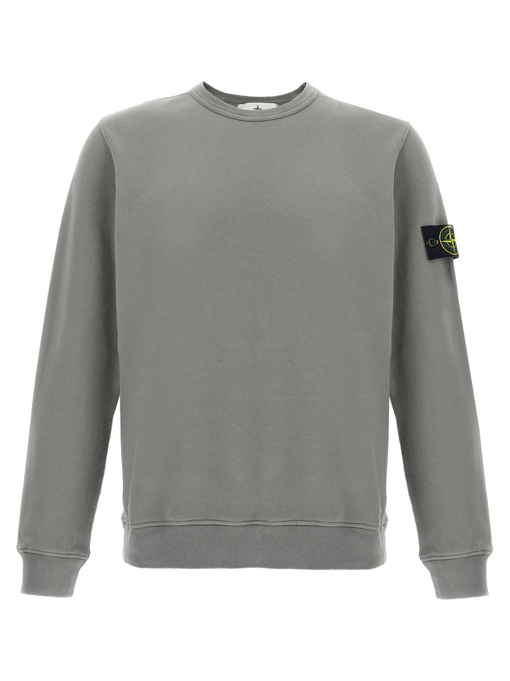Stone Island Logo Badge Cotton Sweatshirt - Gray | e680667a7226a03a7444cc9024f6cffdbe68997f