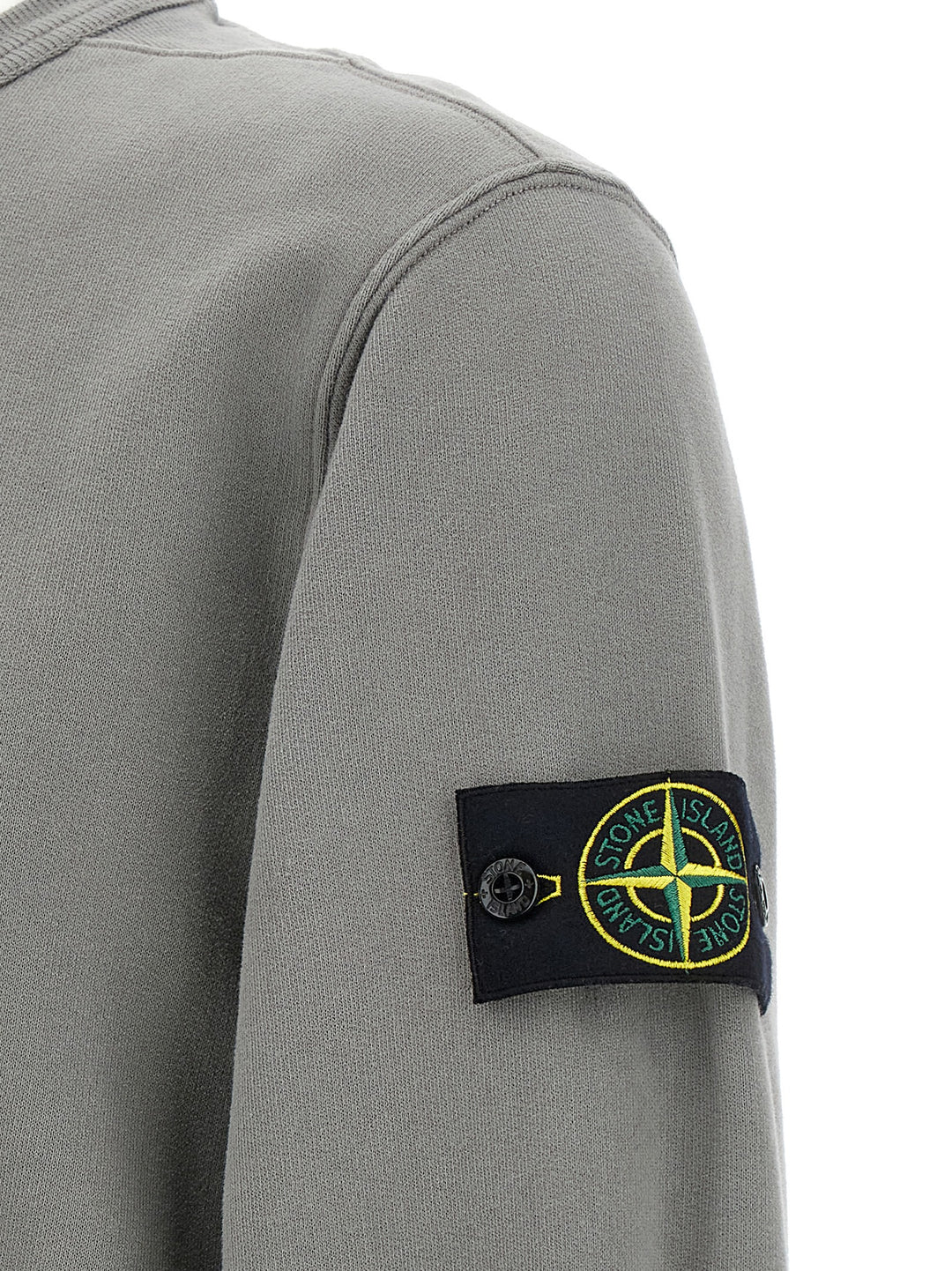 Stone Island Logo Badge Cotton Sweatshirt - Gray | e5ea53bd2ae24c5fea46f3e30fef10c214429732