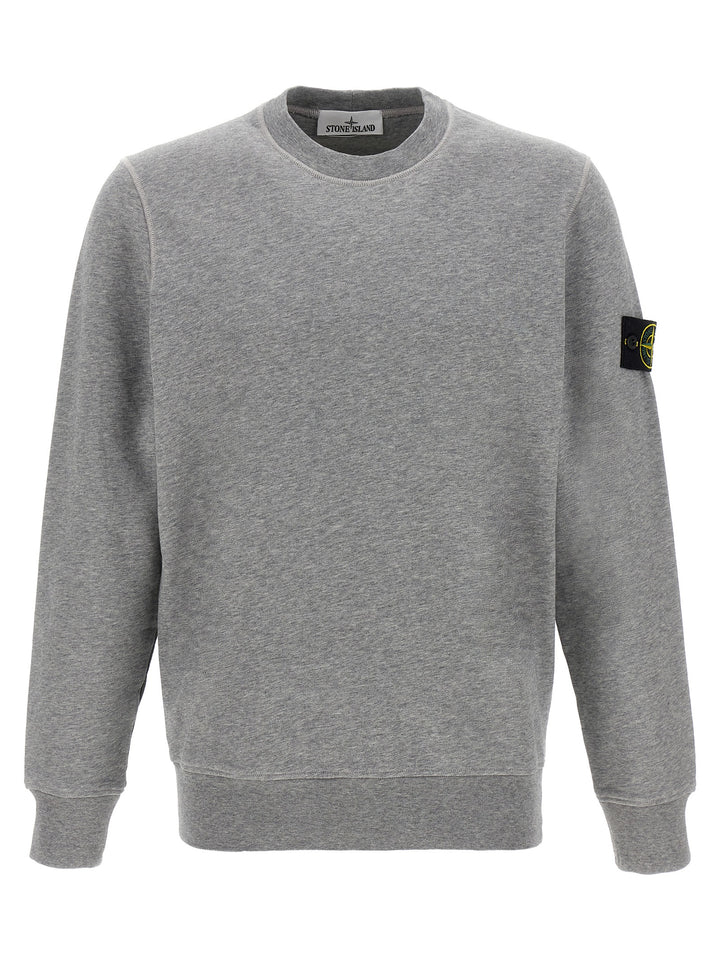 Stone Island Logo Badge Sweatshirt - Gray | 2de440f8812b55abb252d5d43307a854d82d50ee