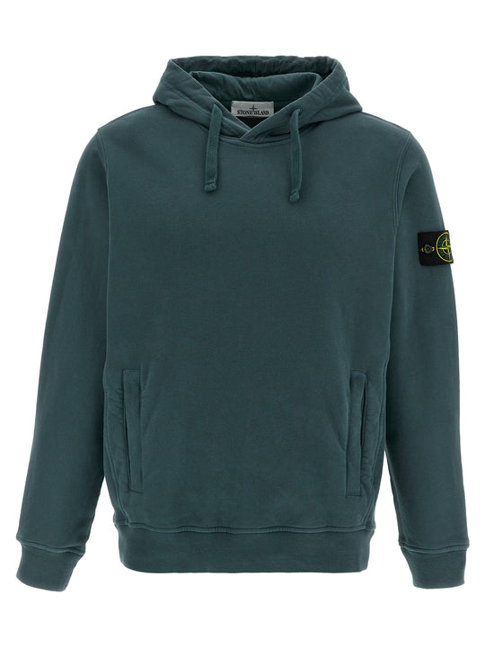 Logo Badge Hoodie Sweatshirt Green