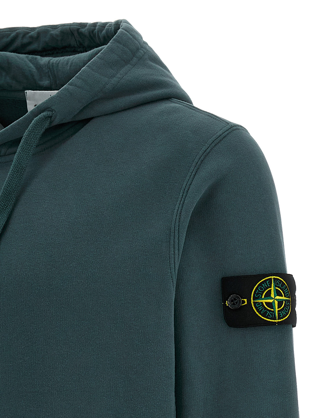 Stone Island Logo Badge Hoodie Sweatshirt - Green | 344ccd366384fd386ea705e0c83b971065e52ed2