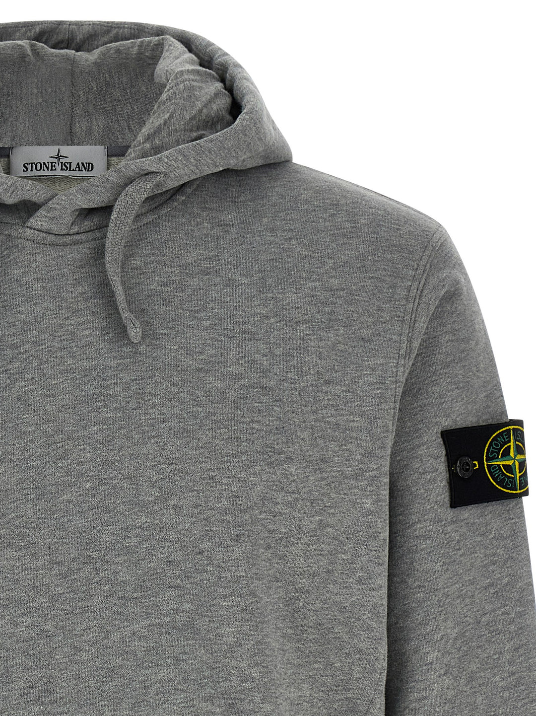 Stone Island Logo Badge Hoodie Sweatshirt - Gray | ea30ed040ba521d80b501b1cca5ab20223673308