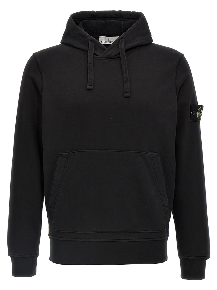 Stone Island Logo Badge Hoodie Sweatshirt - Black | abcec0c1a120bfc31b1383d09558b6ce771754d4