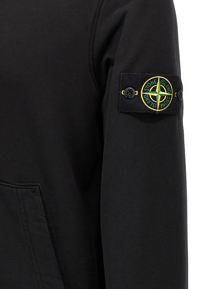 Stone Island Logo Badge Hoodie Sweatshirt - Black | a6806d735b44742586ee8d837497bc125b445f8b