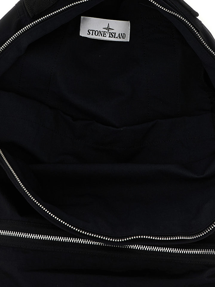 Stone Island Logo Patch Backpack Backpacks & Travels - Black | 9b291364b2c62d135430be0422e6884bac8752ba
