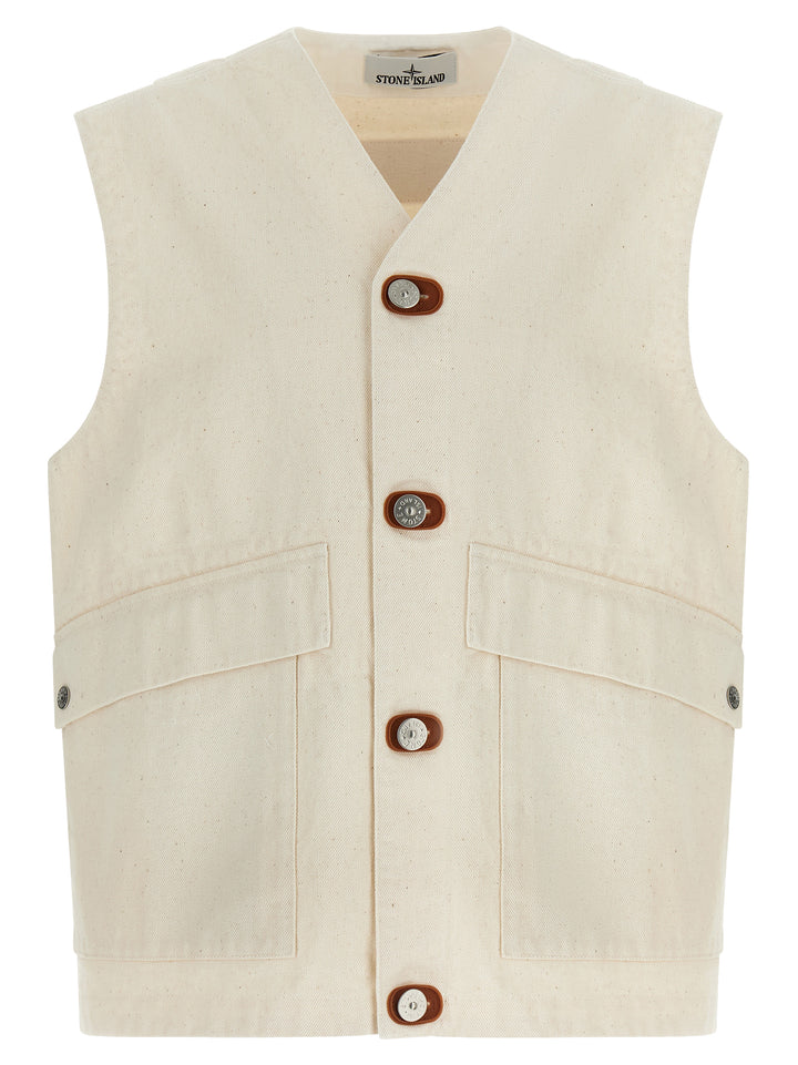 Stone Island G100012 Gilet - Beige | d71ee4c506ae067bb04d28910ce8606df2b634b9