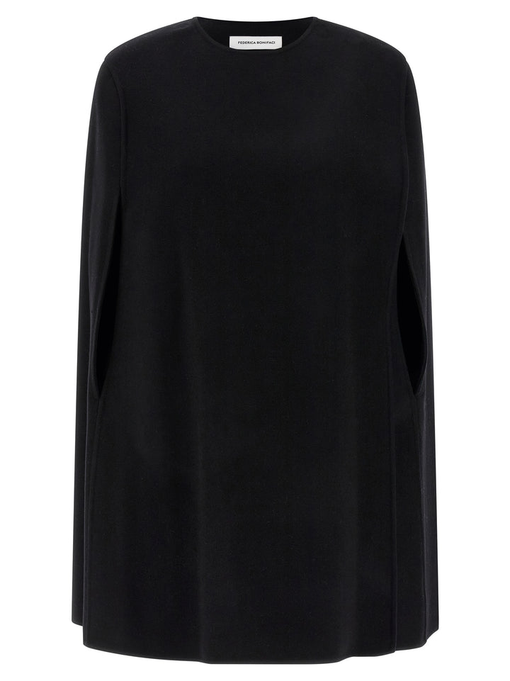 Federica Bonifaci Wrap Cape Capes - Black | 916bf22460f942dd88409825215d2950f5abf17c