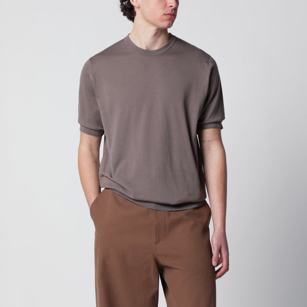 Kempton Moss Beige Cotton Sweater